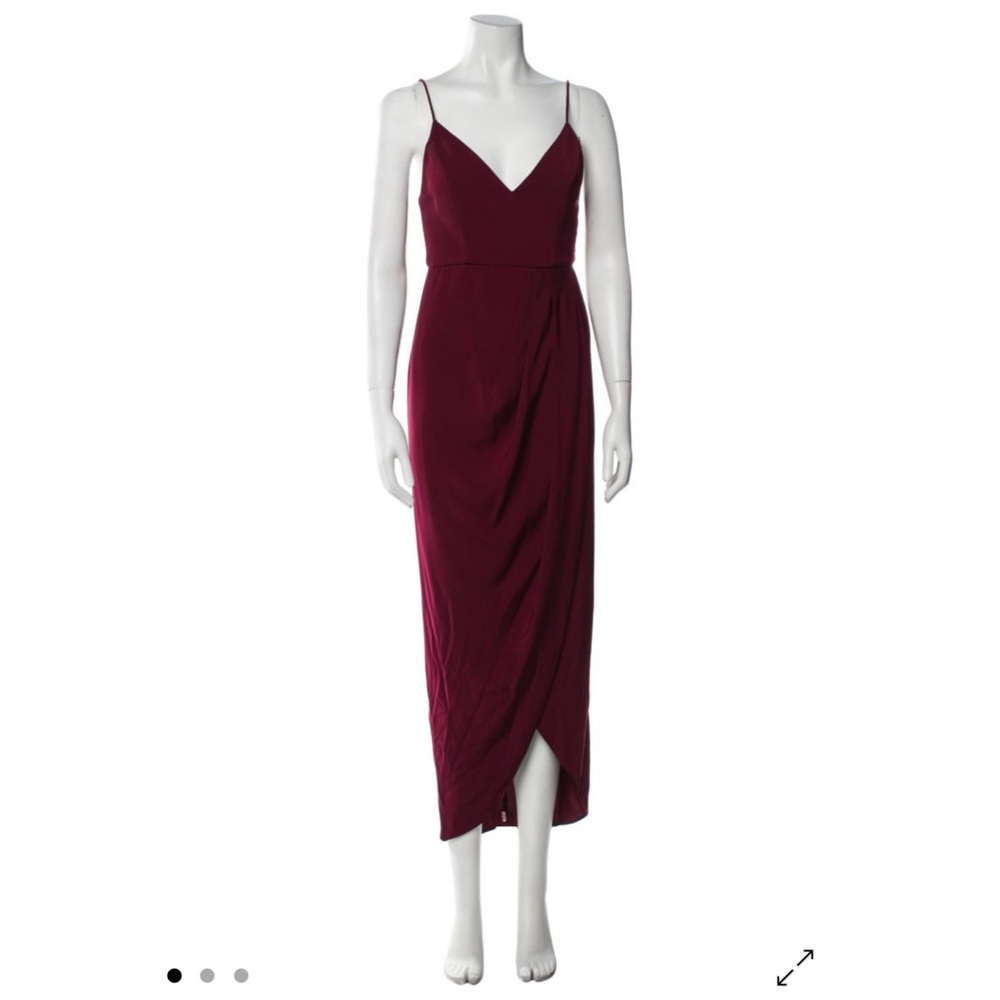 Shona Joy Burgundy Wrap Cocktail Dress